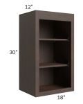 Tuscan Kona Brown 18x30 Wall Open Shelf Cabinet