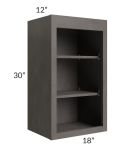 Midtown Dark Grey Shaker 18x30 Wall Open Shelf Cabinet