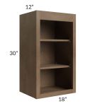 Midtown Mocha Shaker 18x30 Wall Open Shelf Cabinet