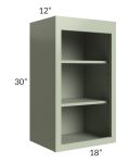 Midtown Pistachio Green Shaker 18x30 Wall Open Shelf Cabinet