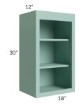 Midtown Mint Green Shaker 18x30 Wall Open Shelf Cabinet