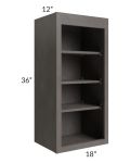 Midtown Dark Grey Shaker 18x36 Wall Open Shelf Cabinet