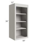 Midtown Light Grey Shaker 18x36 Wall Open Shelf Cabinet
