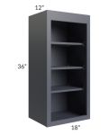 Midtown Indigo Shaker 18x36 Wall Open Shelf Cabinet
