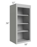 Midtown Painted Grey Shaker 18x36 Wall Open Shelf Cabinet
