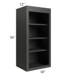 Midtown Black Shaker 18x36 Wall Open Shelf Cabinet
