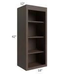 Tuscan Kona Brown 18x42 Wall Open Shelf Cabinet