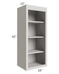 Midtown Light Grey Shaker 18x42 Wall Open Shelf Cabinet
