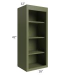 Midtown Hunter Green Shaker 18x42 Wall Open Shelf Cabinet