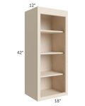 Midtown Cream Shaker 18x42 Wall Open Shelf Cabinet