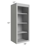 Midtown Painted Grey Shaker 18x42 Wall Open Shelf Cabinet
