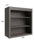 Midtown Dark Grey Shaker 30x30 Wall Open Shelf Cabinet