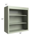 Midtown Pistachio Green Shaker 30x30 Wall Open Shelf Cabinet
