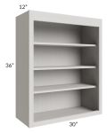 Midtown Light Grey Shaker 30x36 Wall Open Shelf Cabinet
