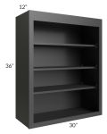 Midtown Black Shaker 30x36 Wall Open Shelf Cabinet