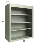 Midtown Pistachio Green Shaker 30x36 Wall Open Shelf Cabinet