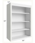 Midtown White Shaker 30x42 Wall Open Shelf Cabinet
