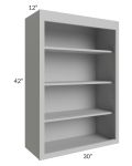 Midtown Painted Grey Shaker 30x42 Wall Open Shelf Cabinet