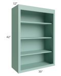 Midtown Mint Green Shaker 30x42 Wall Open Shelf Cabinet