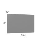 Milan Grey Gloss Wainscot 15" Wall Panel (for 24" deep cabinets)