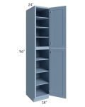 Sky Blue Shaker 18x96 Wall Pantry