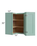 Midtown Mint Green Shaker 24x30 Square Corner Wall Cabinet