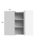 Milan White Matte 24x30 Square Corner Wall Cabinet
