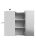 Milan Grey Gloss 24x30 Square Corner Wall Cabinet