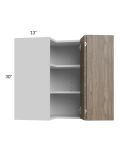 Milan Pecan 24x30 Square Corner Wall Cabinet