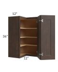 Tuscan Kona Brown 24x36 Square Corner Wall Cabinet