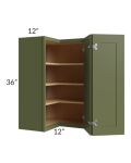 Midtown Hunter Green Shaker 24x36 Square Corner Wall Cabinet