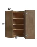 Midtown Mocha Shaker 24x36 Square Corner Wall Cabinet