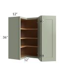 Midtown Pistachio Green Shaker 24x36 Square Corner Wall Cabinet