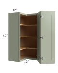 Midtown Pistachio Green Shaker 24x42 Square Corner Wall Cabinet