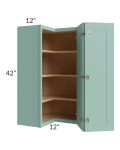 Midtown Mint Green Shaker 24x42 Square Corner Wall Cabinet