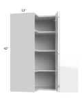 Milan White Gloss 24x42 Square Corner Wall Cabinet