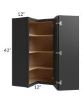 Vienna Black 24x42 Square Corner Wall Cabinet