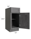 Stone Grey 15" Base Cabinet 