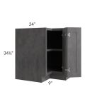 Stone Grey 33" Easy Reach Corner Base Cabinet