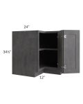 Stone Grey 36" Easy Reach Corner Base Cabinet