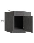 Stone Grey 36" Diagonal Corner Sink Base Cabinet