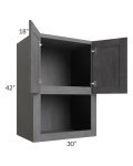 Stone Grey 30x42 Microwave Cabinet