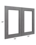 Stone Grey 36x30 Glass Door