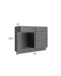 Stone Grey 42" Vanity Sink Base Cabinet (Drawers on Right)