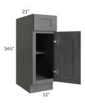 Stone Grey 12" Vanity Base Cabinet