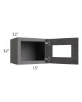 Stone Grey 15x12 Wall Cabinet with Plain Glass