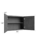 Stone Grey 33x24" Wall Cabinet