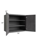 Stone Grey 36x30x24 Split Pantry Wall Cabinet