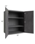 Stone Grey 36x42x24 Split Pantry Wall Cabinet