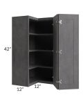 Stone Grey 24x42 Easy Reach Corner Wall Cabinet